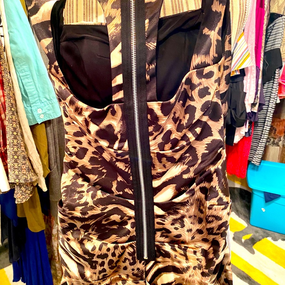 Leopard cocktail dress size 1/2